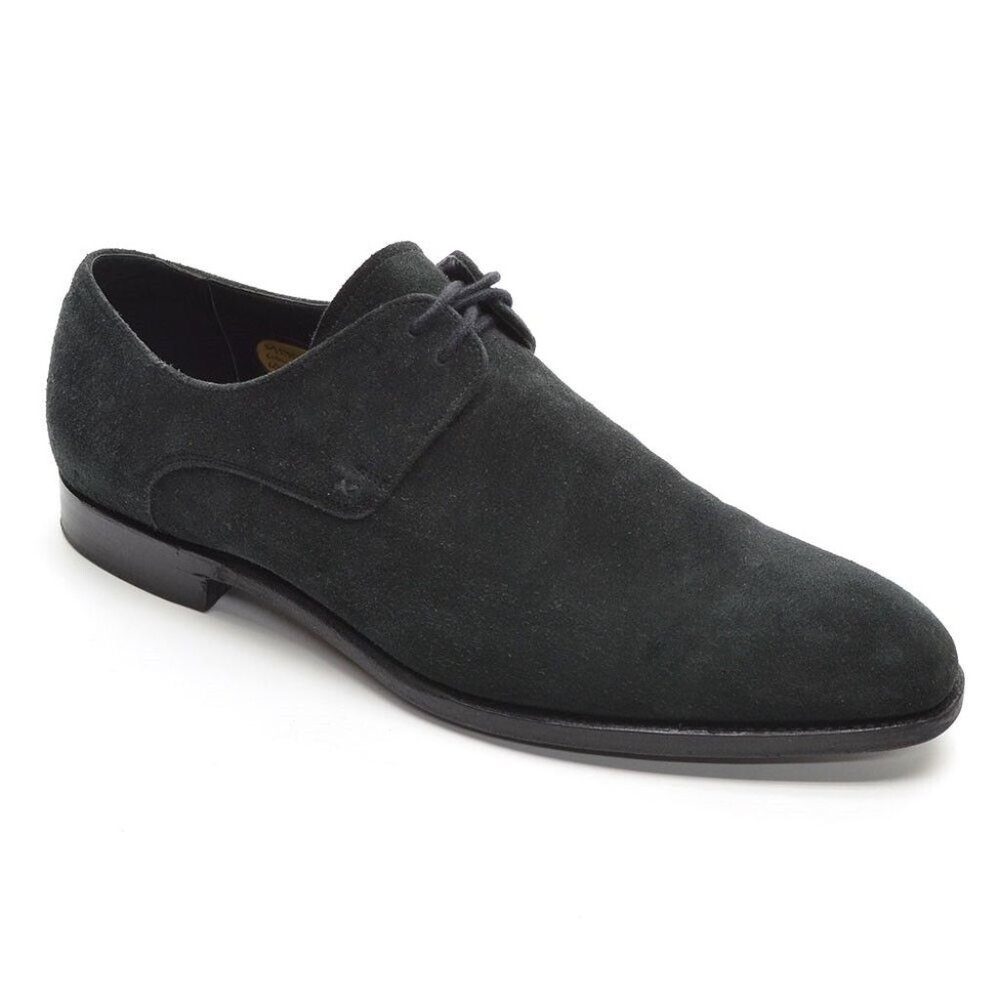 Men Barker Black Wallace Made in England Black Nubuck Oxfords 7.5